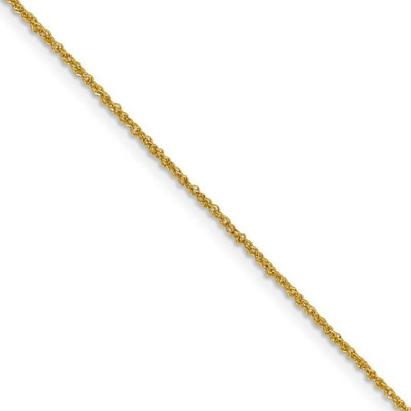 1mm 14k Yellow Gold Diamond Cut Fancy Singapore Chain Necklace 20 Inch - Picture 1 of 8
